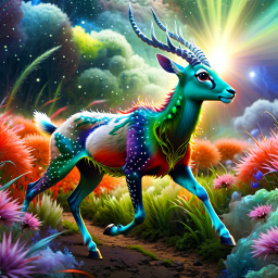 Celestial Stag: A Dreamlike Fusion of Nature and Fantasy