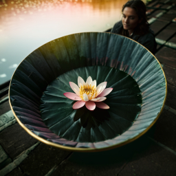 Serenity in Bloom: The Symbolism and Tranquility of a Lotus Flower by the Water