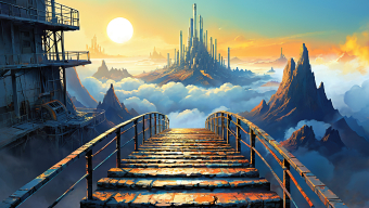 Journey to the Floating Citadel: A Mystical Bridge to an Enchanted Realm