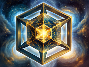 Mystical Glowing Octahedron: A Cosmic Crystal in Nebula Light