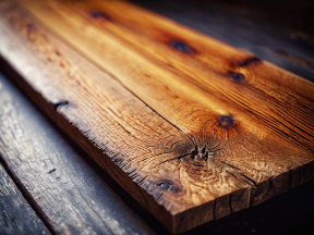 Rustic Weathered Wooden Planks with Distinct Grain and Texture