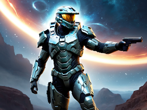 Master Chief in Iconic Mjolnir Armor Against a Cosmic Halo Backdrop