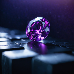 Floating Amethyst: Digital Artwork Evoking Depth and Preciousness
