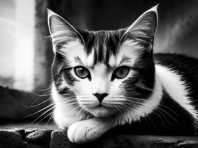 Calm and Curious: A Close-Up Portrait of a Relaxed Cat Indoors