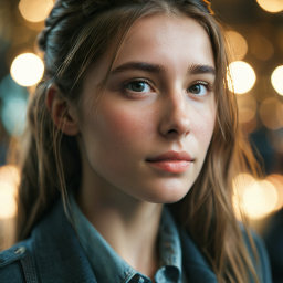 Soft Elegance: A Portrait Highlighting Natural Beauty and Subtle Makeup