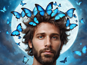 Moonlit Reverie: A Serene Encounter with Nighttime Butterflies