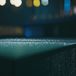 Moisture on Glass with Bokeh-Lit Modern Interior Background