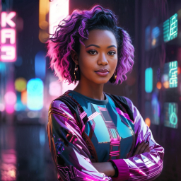 Neon Nights: A Cyberpunk Portrait in the Rain