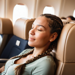 Relaxing in Flight: A Peaceful Moment Aboard a Daytime Flight