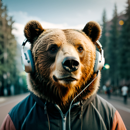 Urban Bear: A Whimsical Blend of Wildlife and Street Style