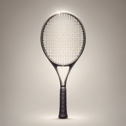 Classic Oval-Head Tennis Racket with Black Grip Tape: A Timeless Design for Power and Control