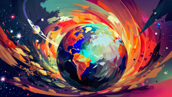 Radiant Earth: A Vibrant Cosmic Dreamscape