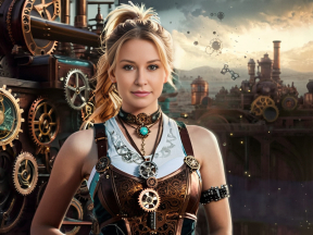 Steampunk Enchantress: A Fusion of Industrial Gears and Magical Elegance