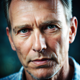 Portrait of a Person with Short Hair and Neutral Expression in Button-Up Shirt