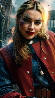 Fierce and Fearless: A Bold Character Amidst Chaos in Fantasy Art