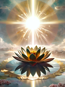 Radiant Lotus: A Mystical Connection Between Earth and Celestial Light