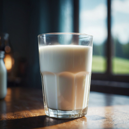 A Refreshing Morning: Glass of Milk on a Sunny Countryside Table