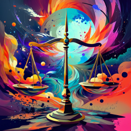 Cosmic Scales: A Vibrant Illustration of Universal Justice