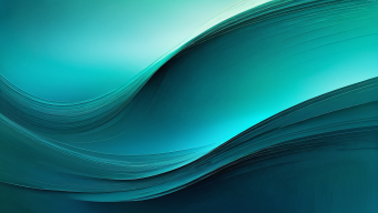 Abstract Digital Art of Vibrant Blue and Green Waves in Motion