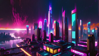 Neon Dreams: A Vibrant Futuristic Cityscape at Night