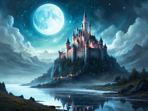 Moonlit Fantasy: The Enchanted Island Castle