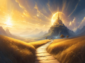 Sunset Over the Enchanted Castle: A Fantasy Realm by the Sea