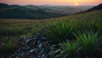A Layered Landscape: Mountains, Foliage, and Horizon in a Composite View