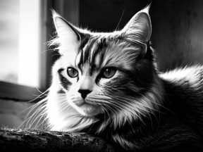 Curious Cat Bathed in Warm Sunlight Indoors