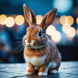 Cozy Peter Rabbit Plush Toy Bathed in Warm Light with Festive Background