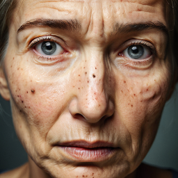Detailed Close-Up Portrait Highlighting Natural Signs of Aging