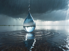 Mirror of the Storm: A Water Droplet Capturing Lightning and Ripples