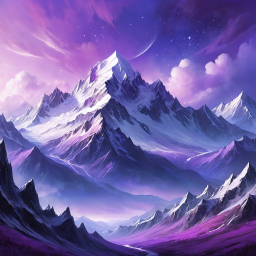 Majestic Mountain Majesty: A Serene Journey Through Purple Peaks