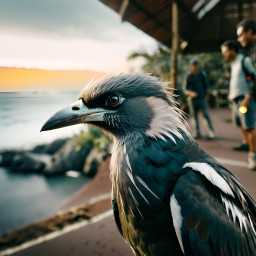 Majestic Egret Perched by the Water at Sunrise on a Coastal Dock