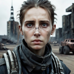 Star Wars Battle Armor Cosplay Amidst a War-Torn Galactic Battlefield