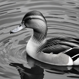 Calm Duck Gliding Through Rippling Lake Waters