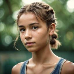 Contemplative Young Athlete Outdoors in Natural Setting