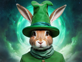 Mystical Rabbit Wizard in a Cosmic Fantasy Realm