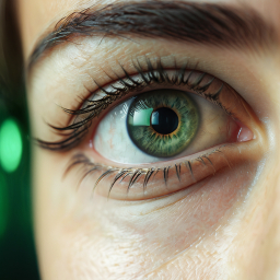 Close-Up of a Light Green-Hazel Eye with Detailed Iris and Eyelashes