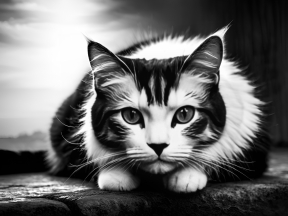 Curious Cat Close-Up: Attentive Dark-Furred Feline in Natural Light