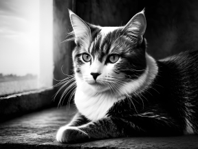 Calm and Alert Cat Posing in Soft Natural Light