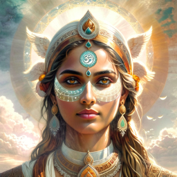 Mystical Muse: A Fantasy Portrait of a Celestial Goddess Adorned in Cultural Elegance