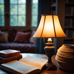 Cozy Reading Nook: Warm Light and Tranquil Ambiance for Intellectual Escape