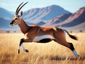 Graceful Springbok Sprinting Across the African Savanna