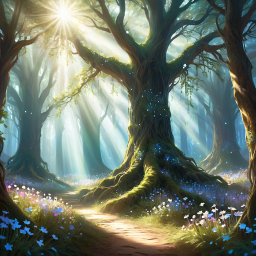 Enchanted Forest Pathway: A Serene Fairytale Sanctuary
