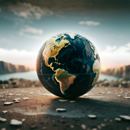 Earth from an Alien Landscape: A Dramatic Cosmic Perspective