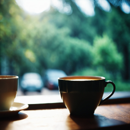 Cozy Coffee Moments by the Window: A Serene Café Setting