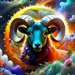Cosmic Ram: A Vibrant Fantasy Creature Among the Stars