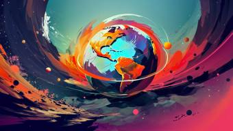 Vibrant Earth: A Dynamic Digital Illustration of Planetary Energy and Cosmic Influence