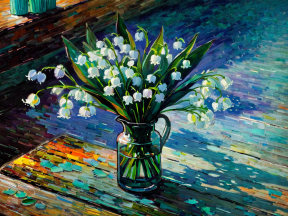 Vibrant Blossoms: An Impressionistic Still Life of a Flower Vase