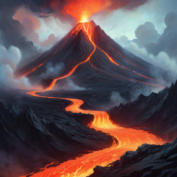 Fiery Fury: Majestic Volcanic Eruption Unleashing Nature's Power